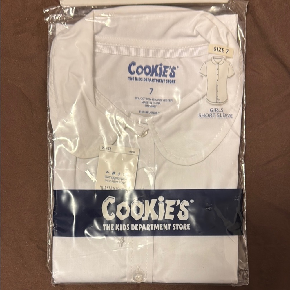 Cookies Girls White Short Sleeve Shirt